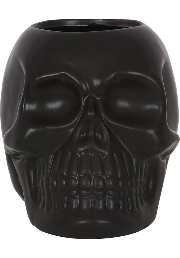 Unique Black Ceramic Skull Toothbrush Holder for Gothic Decor