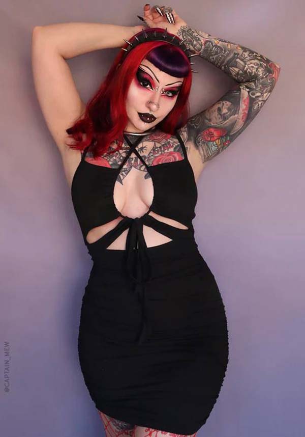Mina Gothic Style Bodycon Dress for Night Out