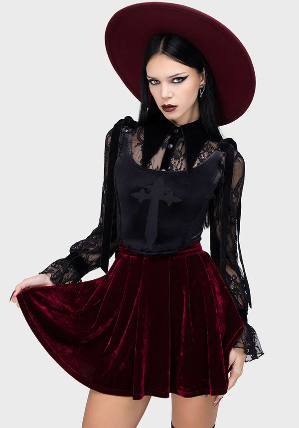 Malevolent Burgundy Wide - Brim 100% Wool Fedora Hat for Men