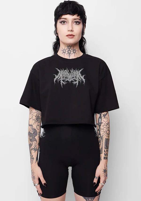 Requiem Oversized Cropped Cut-Off Cotton Tee