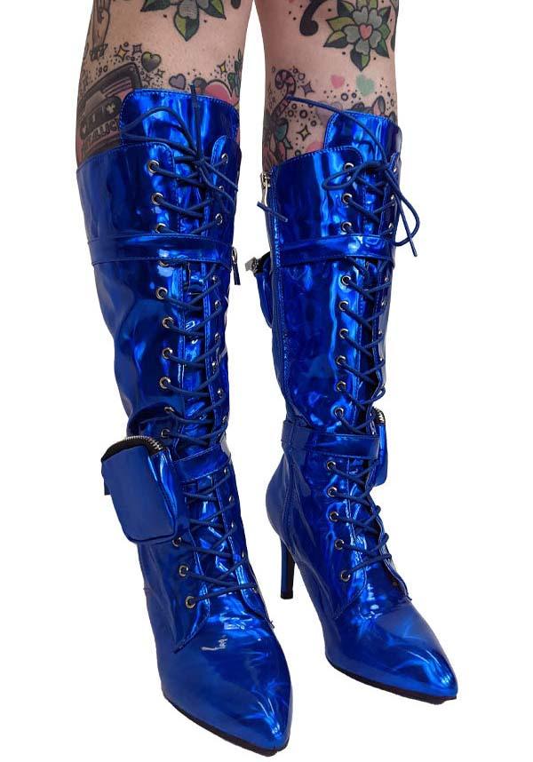 Stylish Blue San Jose Leather Boots - A Fashion Statement