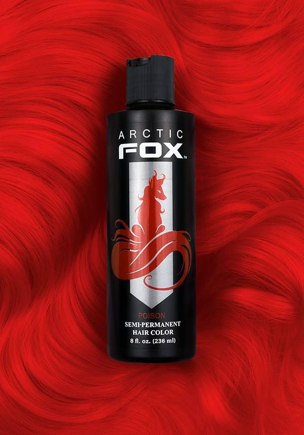 Arctic Fox Poison Semi - Permanent Hair Colour, 236ml Fiery Red