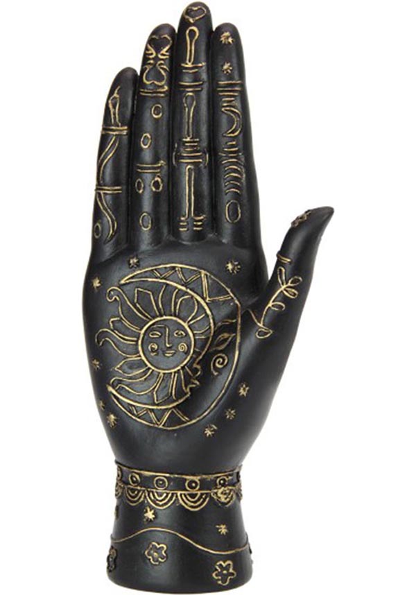 Black and Gold PALMISTRY HAND Ornament for Gothic Homes