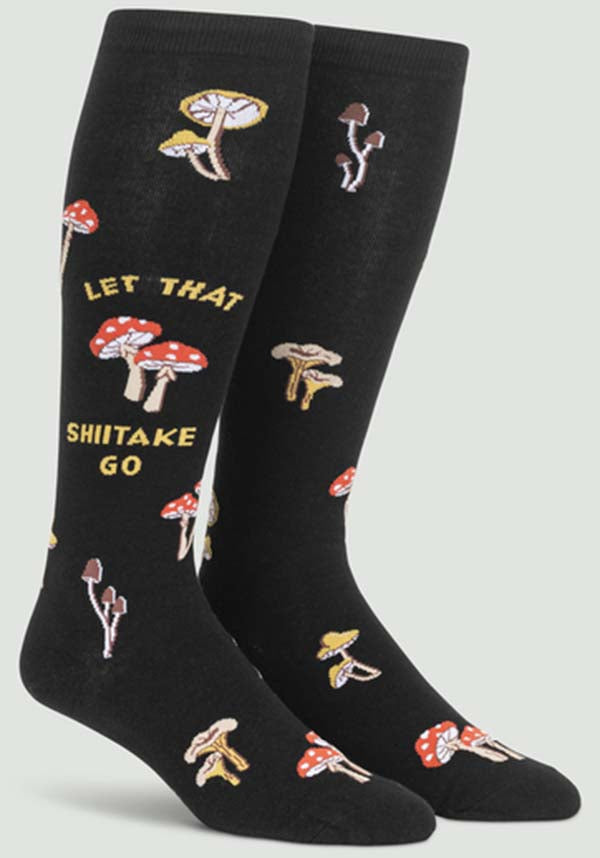 Let That Shiitake Go Themed Knee High Stretch Socks for Both Men and Women