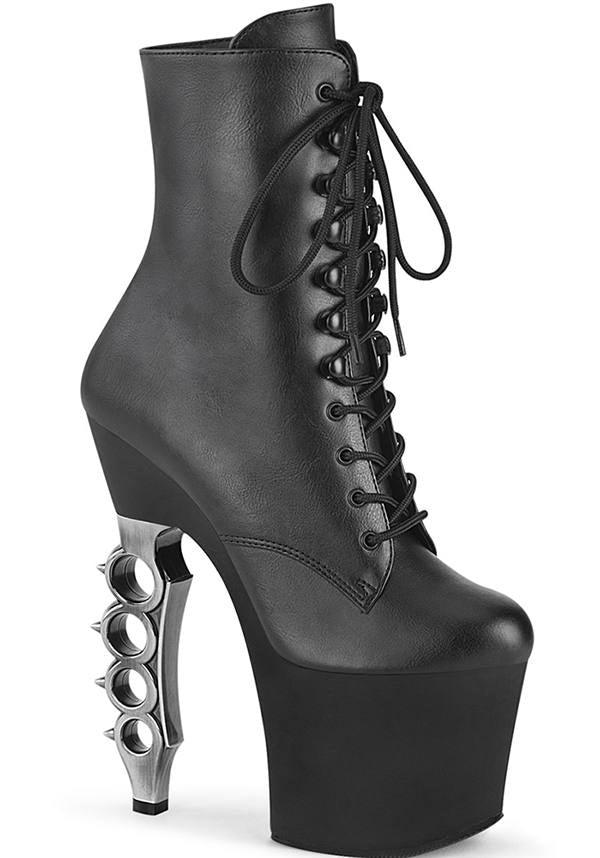 PREORDER: Black IRONGRIP-1020 Platform Lace-Up Ankle Boots