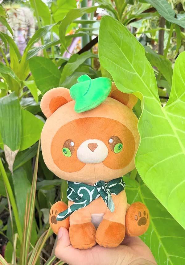 Soft Pon Plush - Poko the Tanuki with Detachable Leaf
