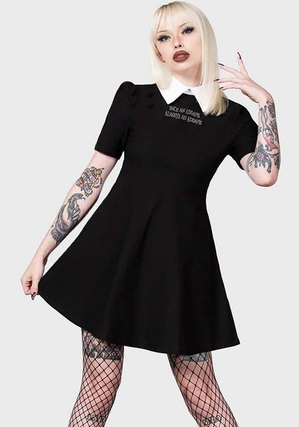 Blackest Heart Skater Style Dress - Licensed Wednesday Merchandise