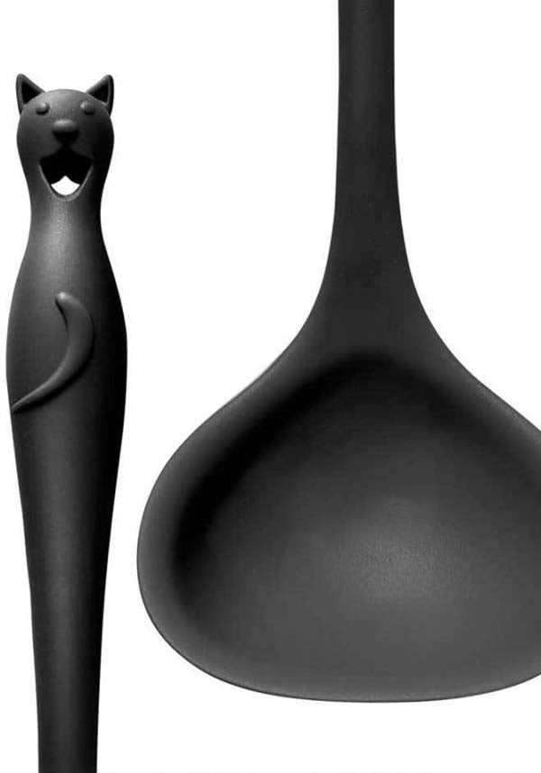 Charming Black Cat-Handled Kitchen Ladle for Perfect Cooking