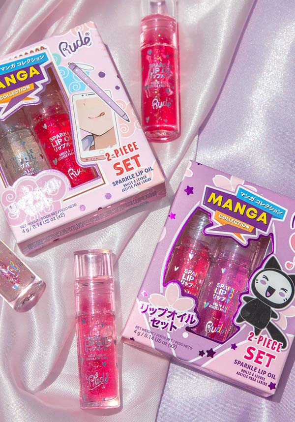 Manga Flavored [Watermelon and Mint Sparkle] Lip Oil Duo - Moisturizing Lip Care Product