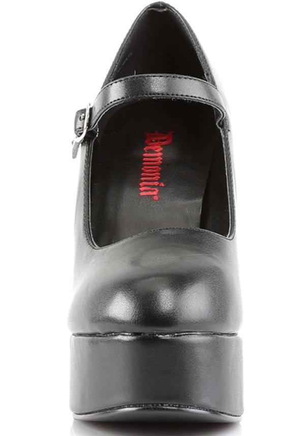 Dolly-50 Black Platform Heels - Pre-Order for Goth, Lolita, and Cosplay Enthusiasts