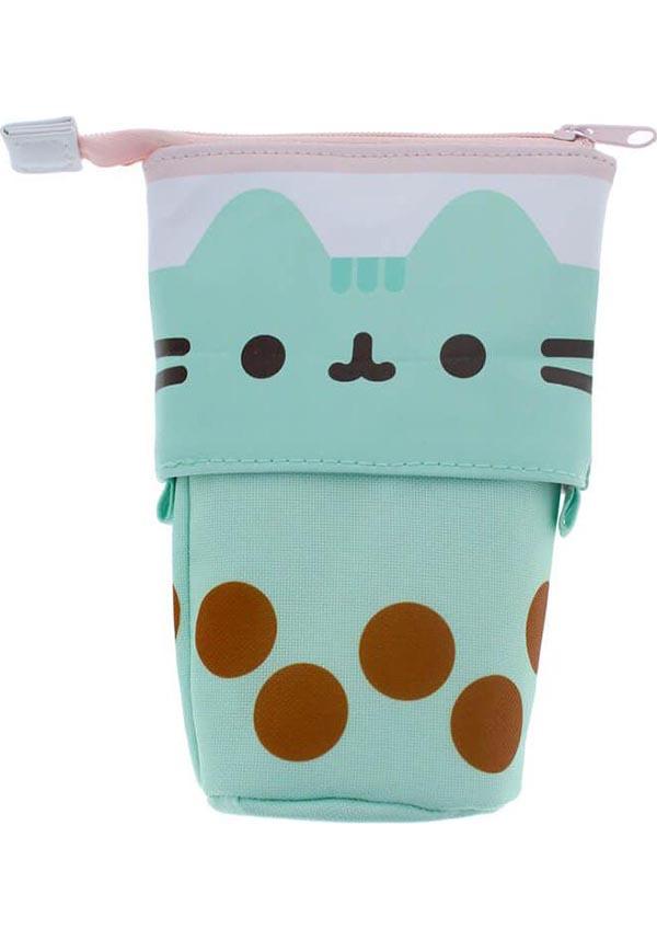 Pusheen The Cat Character Boba Tea Shaped Soft Roll - Down Pencil Case for School