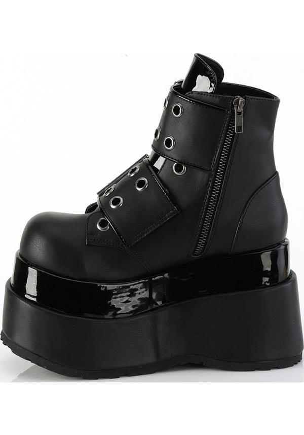 BEAR-104 Platform Boots in Black Vegan Leather (Faulty, Final Sale)