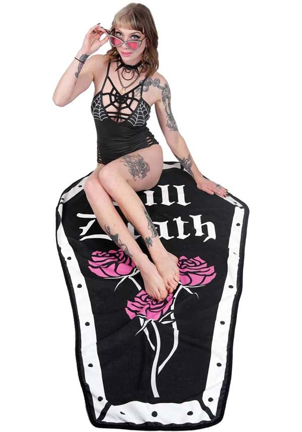 Unique Coffin Roses - Shaped Oversized Beach Towel