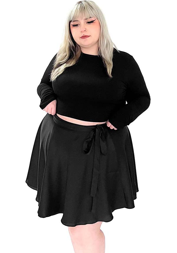 Foxblood Luxury Satin Ballet Wrap Skirt for Stylish Outfits