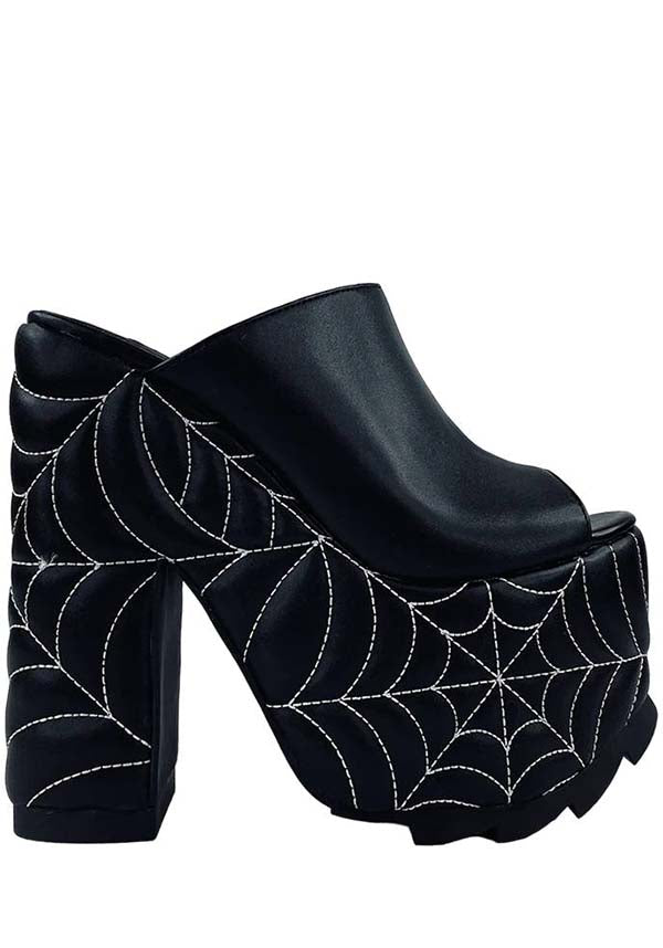 YRU Dream Spider Web Design Women's Platform Heels for Stylish Wear