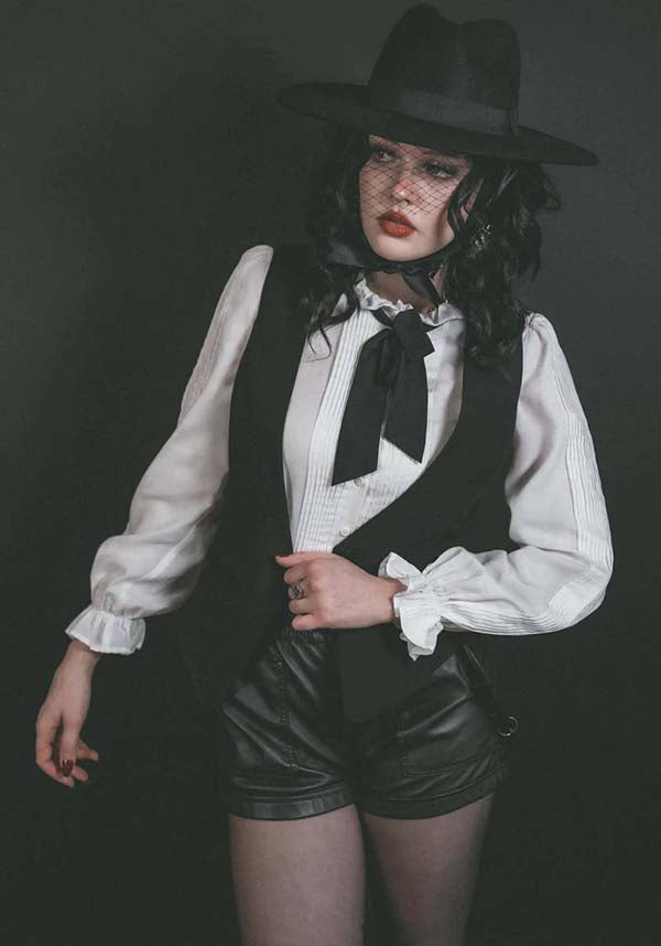 Lively Ghosts' Fashionable Jigsaw Black Vest for the Stylish