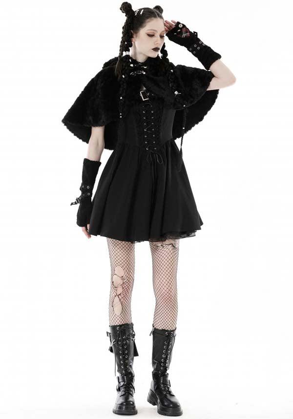 Stylish Black Bear-inspired Lolita Cape for a Dark Whimsical Look