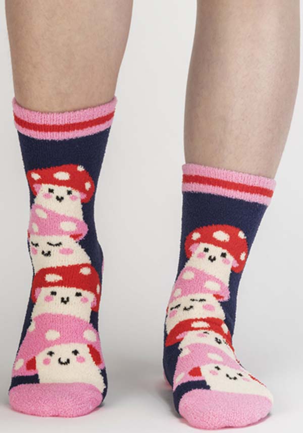 Enchanting Magic Mushroom Crew Slipper Socks for Both Genders