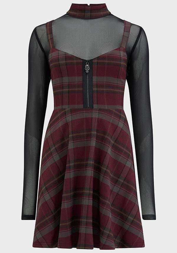 Sable Riot Soft Stretch Check Print Mini Dress