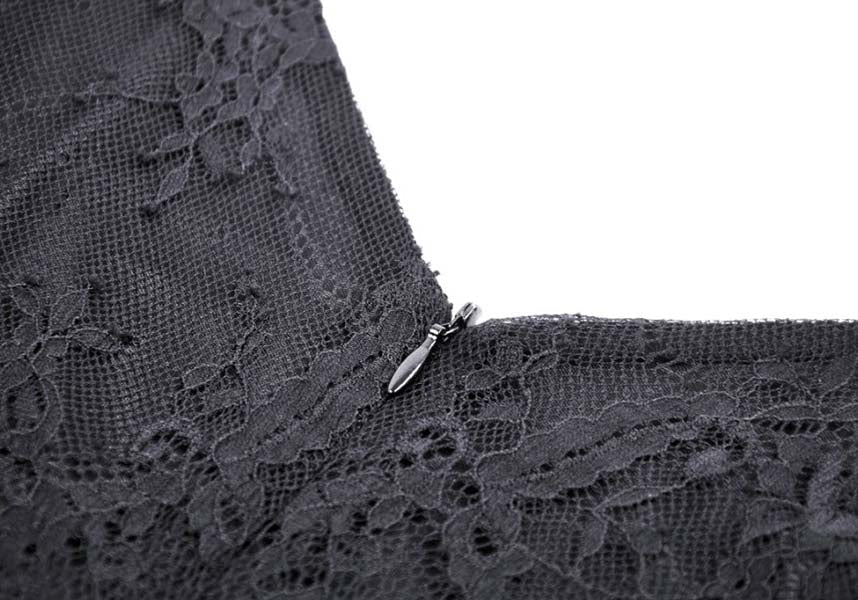 Exquisite Azrael Sheer Lace Dress with Bell Sleeves and Cold Shoulder Design