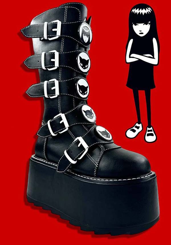YRU Phazer Emily The Strange Gothic-Inspired Platform Boots for Bold Fashion Statements