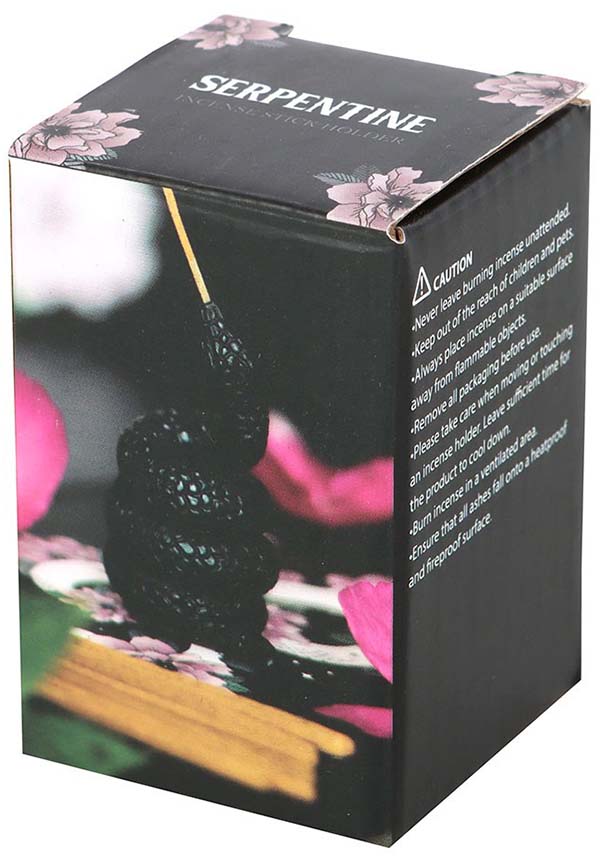 Elegant Black Resin Snake Incense Stick Holder for Gothic Decor