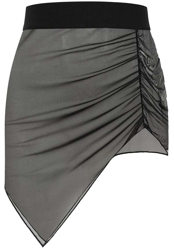 Necessary Evil's Stylish Minerva Mesh Elastic Waist Mini Skirt