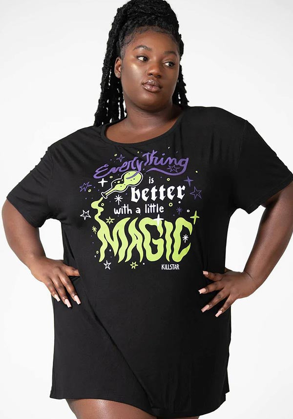 Magic Rest Soft & Stretch T-Shirt Dress with Inspiring Print