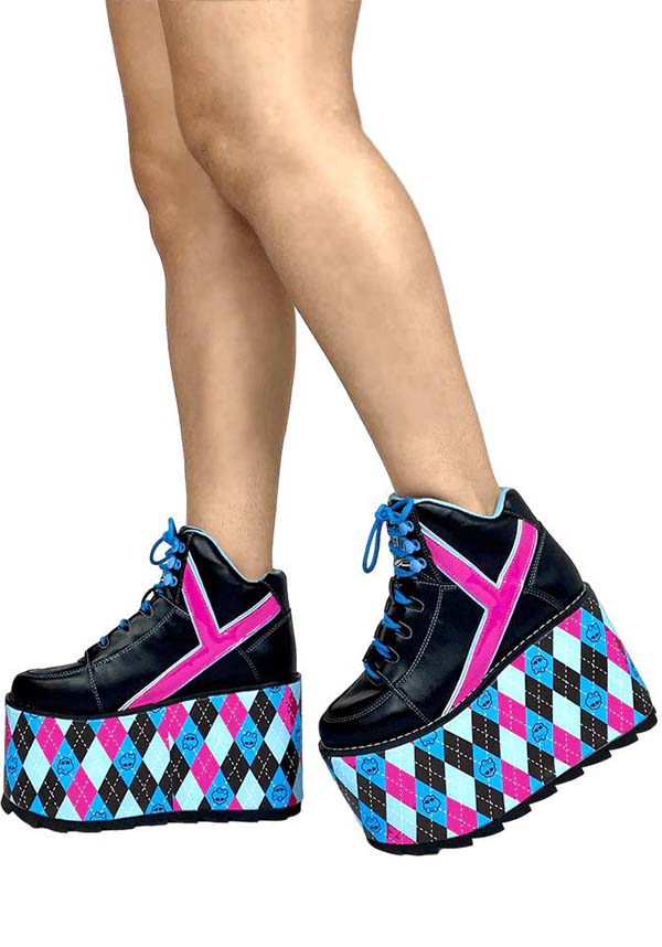 Qozmo Monster High Platform Shoes in Black and Multi-Color Design