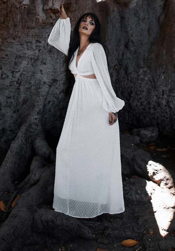 Ethereal Moonrise White Evening Dress by Lively Ghosts