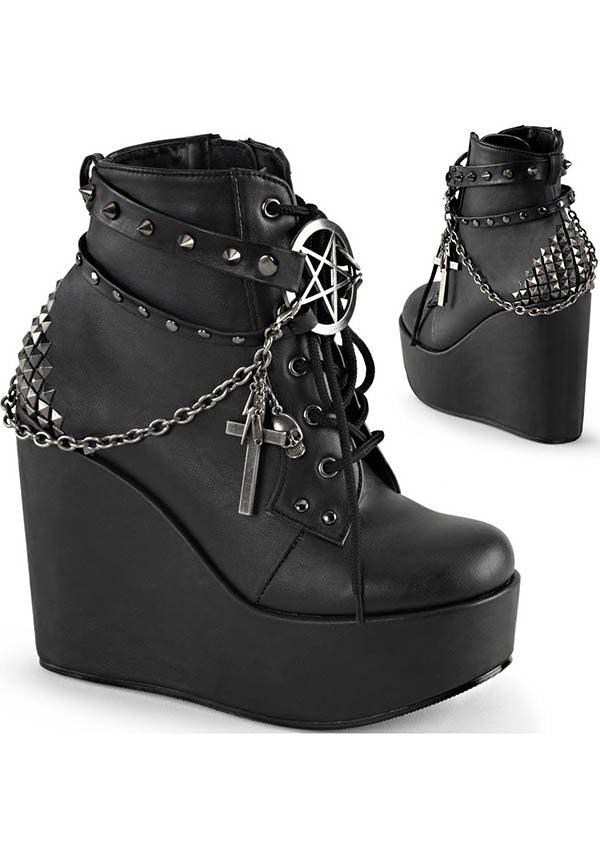Black Poison-101 Platform Ankle Boots - Preorder Available