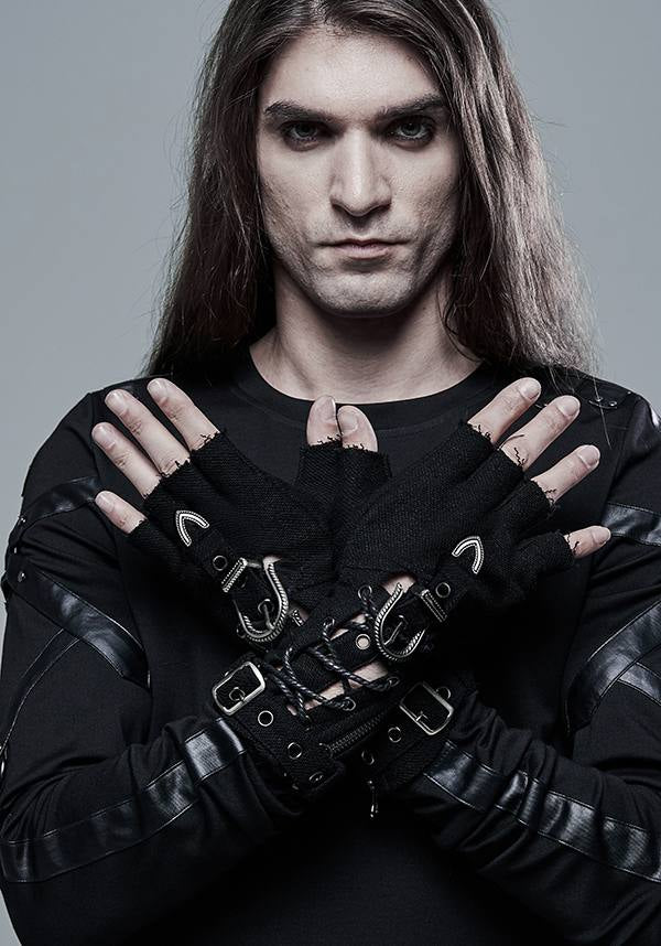 Last Breath Fingerless Gothic Style Gloves for an Eye - Catching Outfit