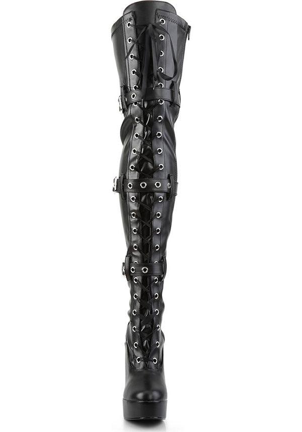 ELECTRA-3028 Black Thigh High Boots - Preorder Exclusive