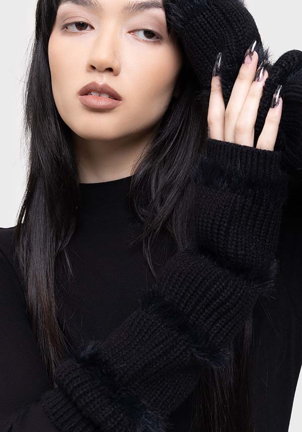 Striped Night Arm Warmers - Cozy and Stylish Knit Arm Accessories