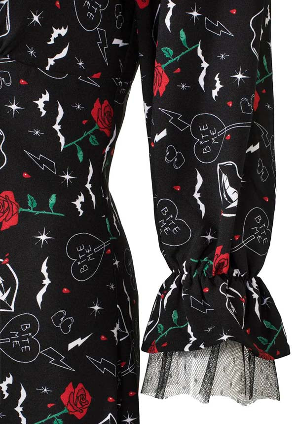 Hell Bunny's Enchanting Lilith Black Maxi Dress for Alternative Fashion Lovers