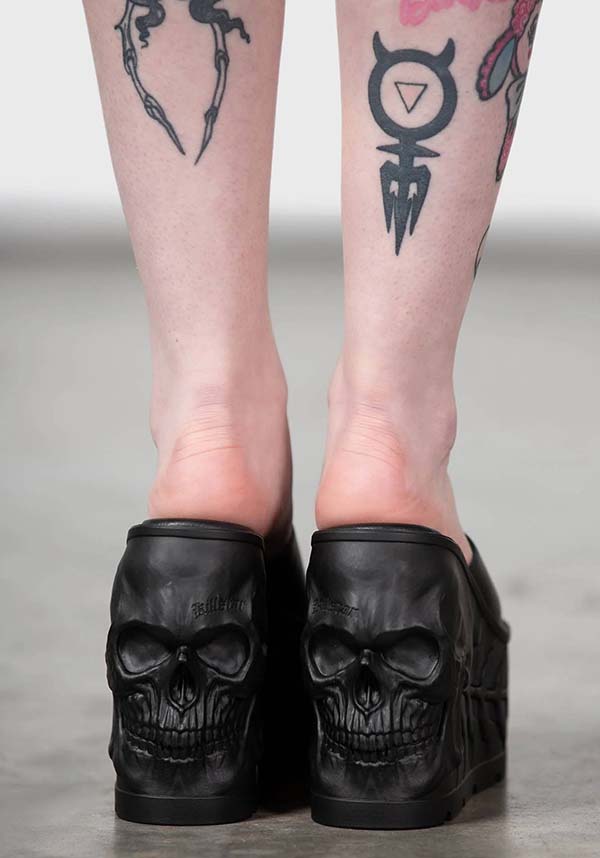 Doom-themed Platform Sliders for Women - Fashionable and Stylish Footwear