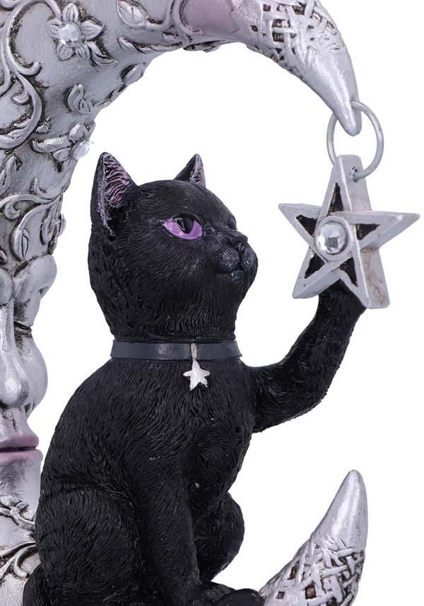Luna Companion Cat Figurine Ornament - A Fantasy Resin Decor Piece