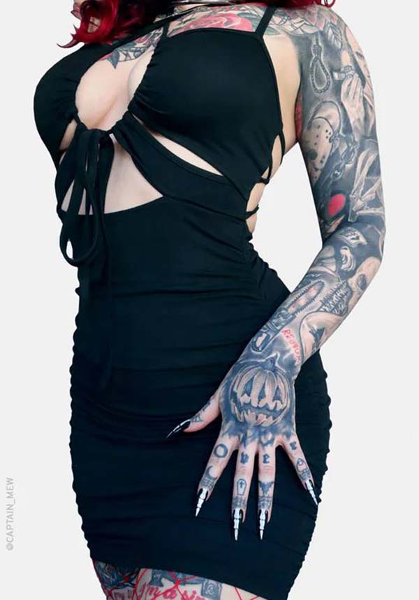 Mina Gothic Style Bodycon Dress for Night Out
