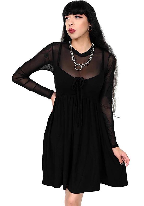 Lollirot Adjustable Strap and Tie Front Baby Doll Dress for Women