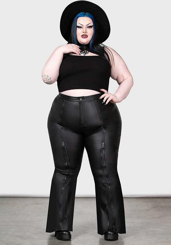 Maleficent's Mirage Faux Leather Flared Men's Pants