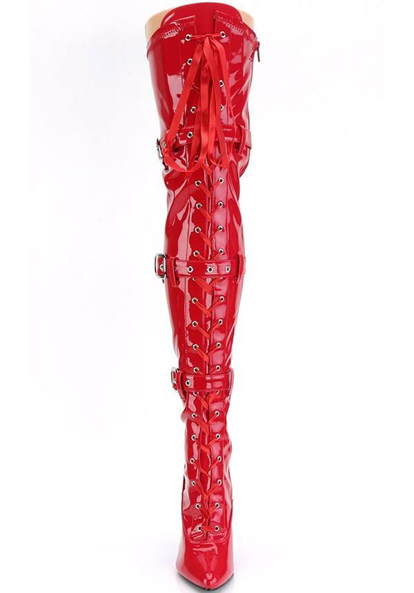 SEDUCE-3028 Red Thigh High Boots - Preorder Now