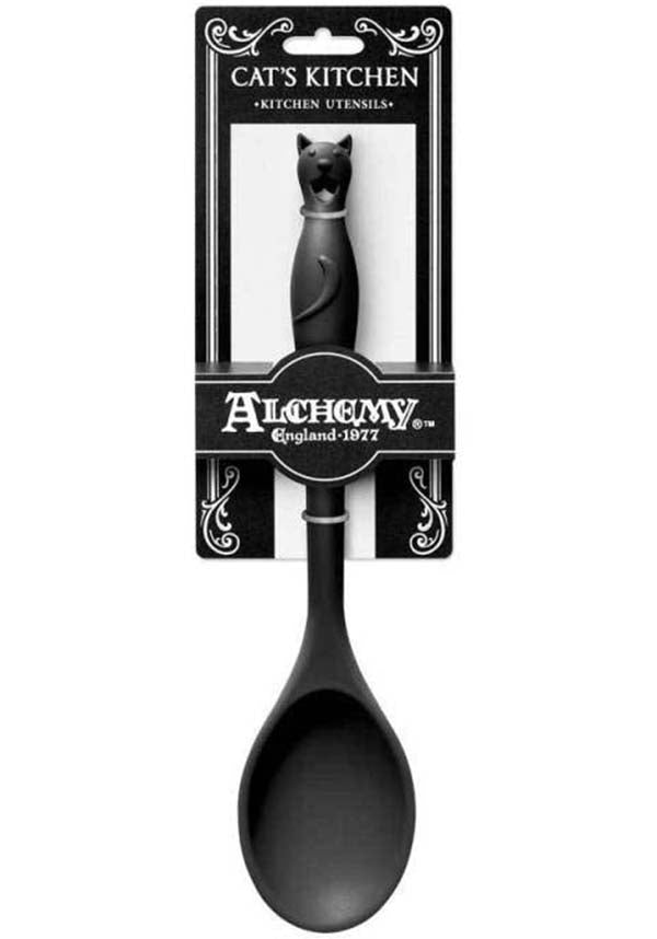 ALCHEMY GOTHIC Black Cat Handle Silicone Kitchen Spoon