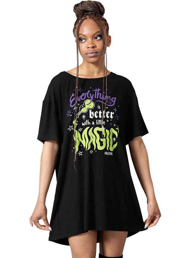 Magic Rest Soft & Stretch T-Shirt Dress with Inspiring Print