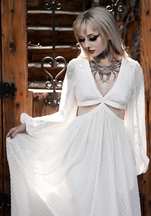 Ethereal Moonrise White Evening Dress by Lively Ghosts