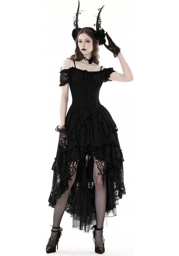 The Enchanting Fae Lace Dovetail Evening Dress