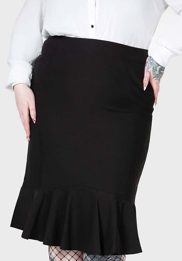 Royal Blast Women's Midi Skirt with Peplum Edge