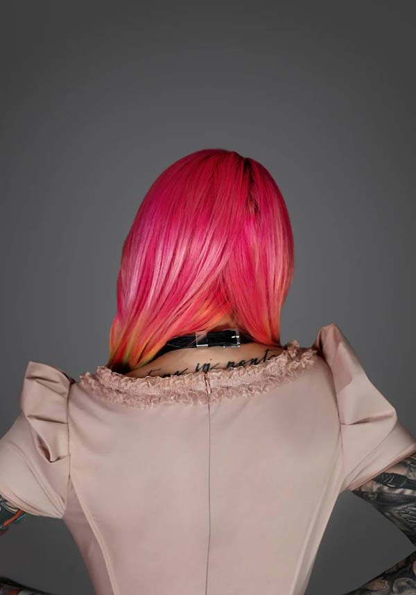 Lively Ghosts' Pastel Rose Gothic Lace Dress - Timeless Elegance
