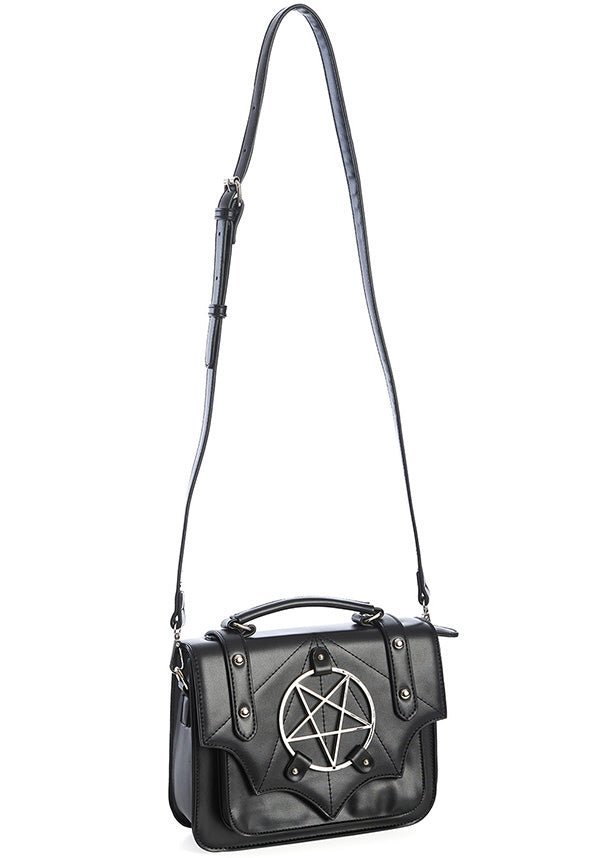 Banned Moloch Pentagram Design Gothic Style Shoulder Bag for Alternative Fashion Lovers