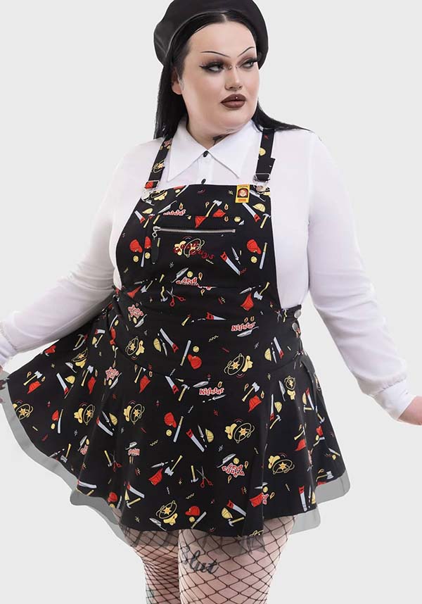 Playtime Chucky Print Pinafore Dress with Unique Features