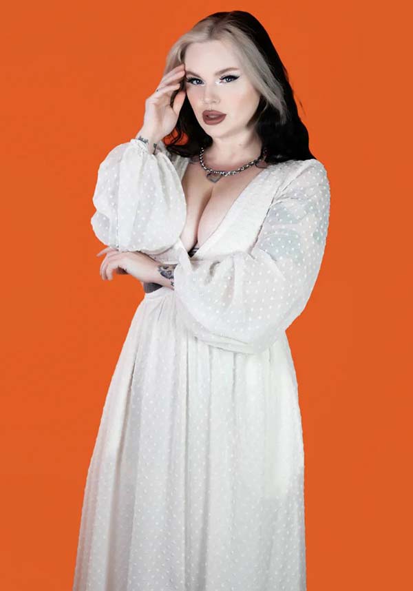 Ethereal Moonrise White Evening Dress by Lively Ghosts